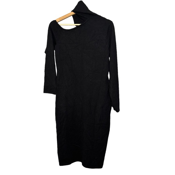 L'AGENCE Annalise Black Turtleneck Sleek Sweater Dress NEW - Picture 4 of 8